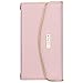 iPhone 6 6s Wallet Case, True Color© Premium Perforated Zipper Decorated Leatherette Wristlet Clutch Folio Flip Wallet Purse Clubbing Case Cover - Nude Pink