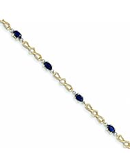 1.8 Carat 14K Gold Diamond and Sapphire Bracelet