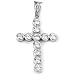Sterling Silver Cubic Zirconia Rhodium Plated Cross Men's Charm.