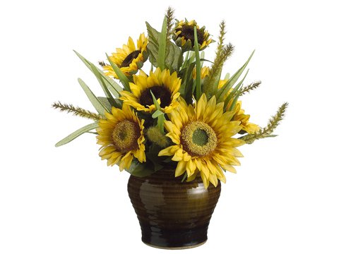 Pack of 2 Artificial Sunflower Foxtail Silk Flower 