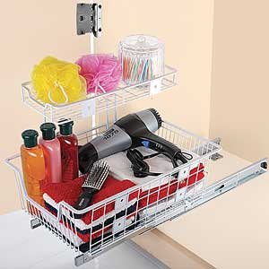Under Bath Sink Double Shelves by