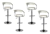 White Omicron Kitchen Padded Bar Stool {Set of 4}
