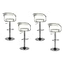 White Omicron Kitchen Padded Bar Stool {Set of 4}
