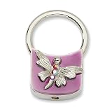 1928 Boutique Silver-tone Dragonfly w/ Crystals Purple Enamel Key Fob