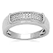 Sterling Silver Diamond Men's Ring (1/6 cttw, I-J Color, I3 Clarity), Size 10
