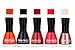 Fashion Bar Nail Polish in Orange ,Black,Cherry ,RedishPink ,Shimemer Light Pink Shades Combo RS.279.00