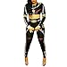 New Black Punk Rock Women Sexy Cool Long Sleeve Bandage Two Piece Tops Pants Set