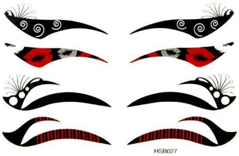 8 pcs Black and Red Leopard False Temporary Eye Tattoos Eyeliner Stickers by Eyourgifts