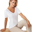 Cuddl Duds Softwear V-Neck Short Sleeve Top p15080