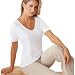 Cuddl Duds Softwear V-Neck Short Sleeve Top p15080