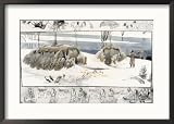 About 15,000 Years Ago Ice Age People Constructed Mammoth-Bone Shelters on the East European Plain Framed Photographic Poster Print by Jack Unruh, 29x21