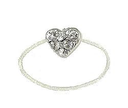 Toe Ring - T32 - Crystal Illusion - Small Heart ~ Clear