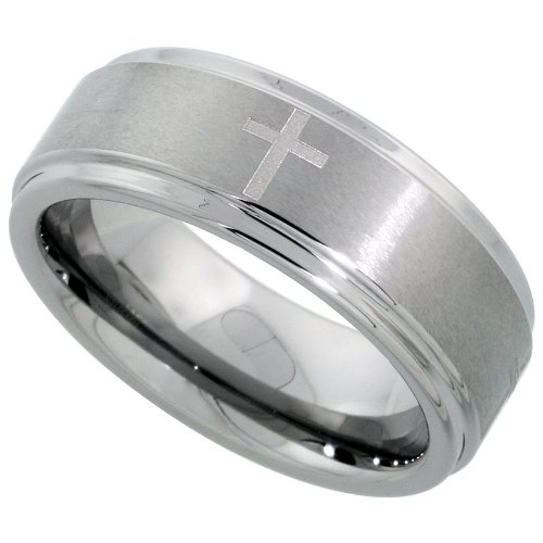 Tungsten 8 mm (5/16 in.) Comfort Fit Flat Wedding Band Ring w/ Plain Crosses (Available in Sizes 7 to 14), size 11.5 41jScn AfwL Tungsten 8 mm (5/16 in.) Comfort Fit Flat Wedding Band Ring w/ Plain Crosses (Available in Sizes 7 to 14), size 11.5