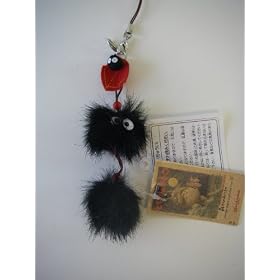Studio Ghibli Totoro Susu Atari Plush Cell Phone Dangle -2pcs Susu Atari Cell Phone Charm