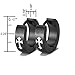 Black Stainless Steel Cross Black Huggie Hoop title=