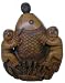 Collectible Hand Carved Kids & Carp Shaped Wooden Snuff Bottle