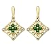 14k Yellow Gold Emerald and Diamond Drop Earring