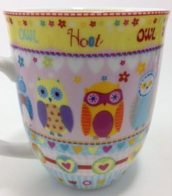 Owls of Romance Deluxe Mug with inner lip pattern