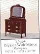 Dresser with Mirror in Mahogany - Dollhouse Miniature