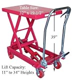 Heavy Duty Mobile 1000lb Hydraulic Table Lift Jack Cart