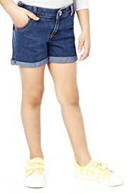 Cotton Rich Adjustable Waistband Denim Shorts