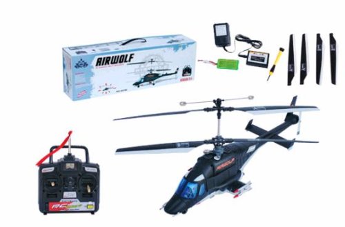 16.5 Inches 4 Channel Airwolf Radio Control Helicopter RTF
