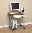 Mobile Computer Cart in Rivertone Maple Finish By Mylex Furniture
