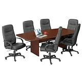 8' Conference Table with 6 Leather Chairs
