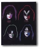 KISS 4 Faces ORIGINAL BAND MEMBERS IN MAKEUP Classic Logo Sticker