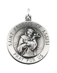 CleverEve Designer Series 14K Yellow Gold 1.50 grams Round Saint Francis of Assisi Medal 15.00mm