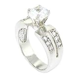 Classic Engagement Ring w/Round brilliant White CZ