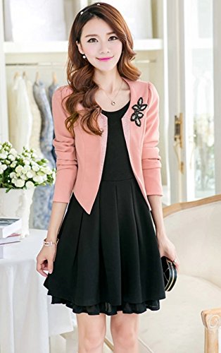 ツーピース  ミニ ワンピース プリーツ フレア シフォン ジャケット フラワー レトロ エレガント レース ロング コート ブラウス スーツ オーガンジー 長袖 セクシー 大きいサイズ  エレガンス 美脚 デート パーティ 2次会 秋物 冬物 可愛いスカーフ付き m113