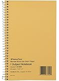National Brand Brown Board Cover Notebook, Narrow, 1-Subject, Green Paper, 7.75 x 5 Inches, 80 Sheets (33002)