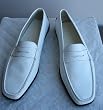 Tod's Women Classic Gommini Penny Loafers Shoes 7.5 37.5 White