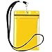 StoreSMART Sport - Zipper Passport Holder with Lanyard - Clear Plastic Front & Yellow Plastic Back - SPCR1596ZIPS-Y-1