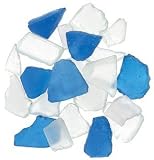 Decorative Accent Glass 1lb Mesh Bag-Blue/Frost