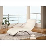 Truner Leather Chaise Fabric: White