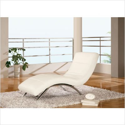 Truner Leather Chaise Fabric: White