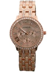 Shot-in Wrist Watch Women Watch Quartz Crystal Rose Gold