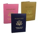 Genuine Blue Leather Passport Cover Holder Case Wallet