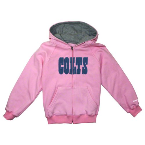 Indianapolis Colts Girls (7-16) Pink Sportsman Full-Zip Fleece Hooded Sweatshirt