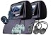 New Pair BLACK Headrest with 7" DVD USB SD VIDEO Monitors Wireless Game Car Package