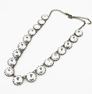 White Crystal Venus Flytrap Necklace