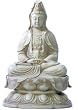 Kuan-Yin in Meditation Pose on Lotus Statue, Stone