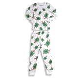 Sara's Prints - Boys Long Sleeve Pajamas, White, Green