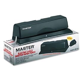 Master EP312 10-Sheet EP12 Electric Battery Operated Punch, 9 32 Diameter Holes, Charcoal by Master Products