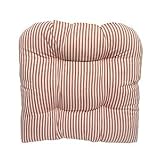 Wicker Patio Furniture Chair Cushion - Timeless Ticking Stripe Crimson by Southern Home Accents