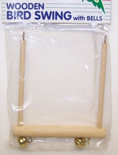 Vo-Toys Wooden Bird Swing with Two Bells Bird Toy