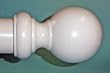 2" Wood Ball Finial in White finish for a 2" dowel rod - 1/pack [CAPITOL CITY LUMBER]