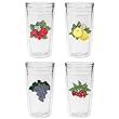 Fruit Medley 12 oz Slimline Insulated Beverage Tumblers Set, Clear (4 designs)